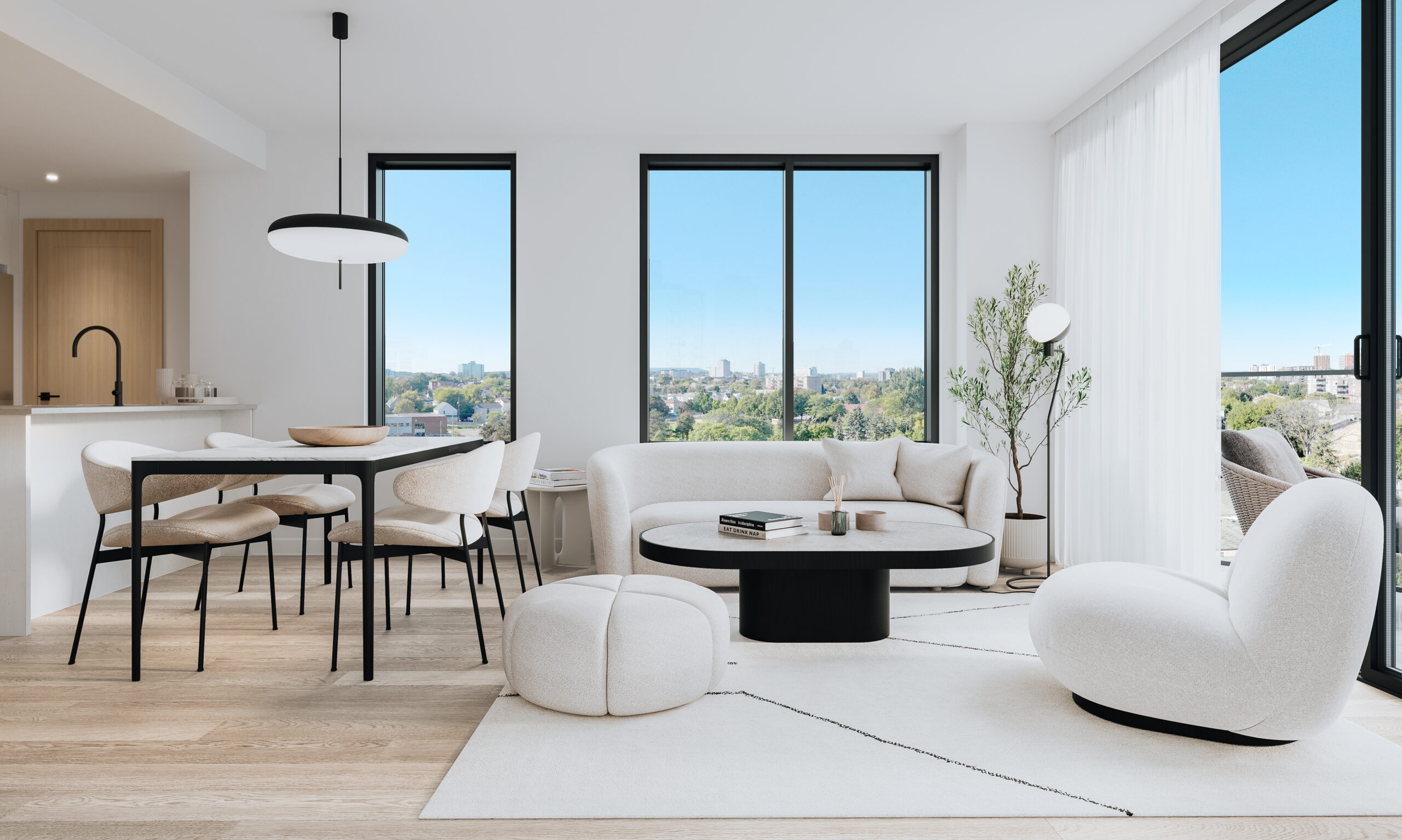 Salon moderne — appartement TourLiv Gatineau
