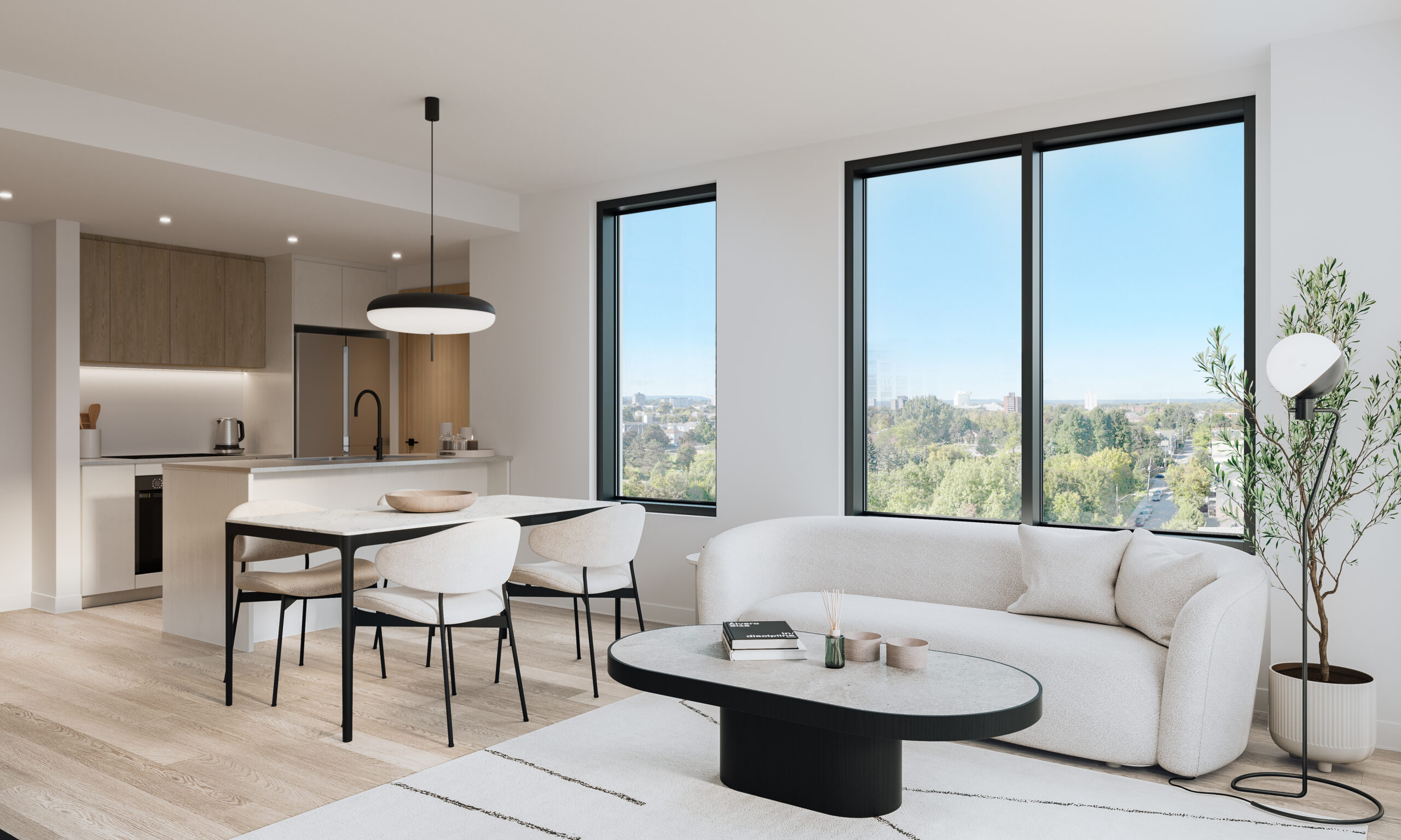 Salon moderne — appartement TourLiv Gatineau