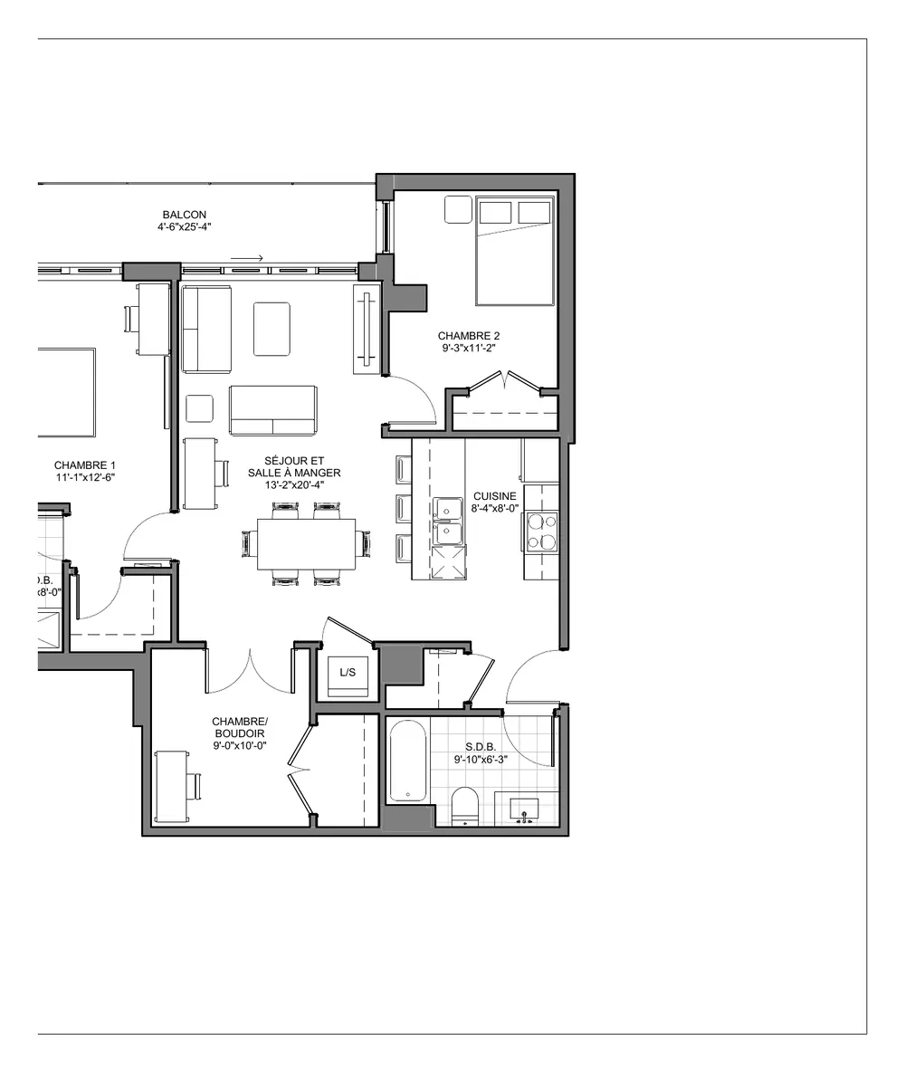 Plan de l’appartement, unité 903, TourLiv, Hull, Gatineau
